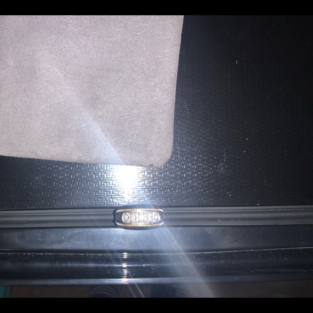 Sterling silver & gold plated diamond ring